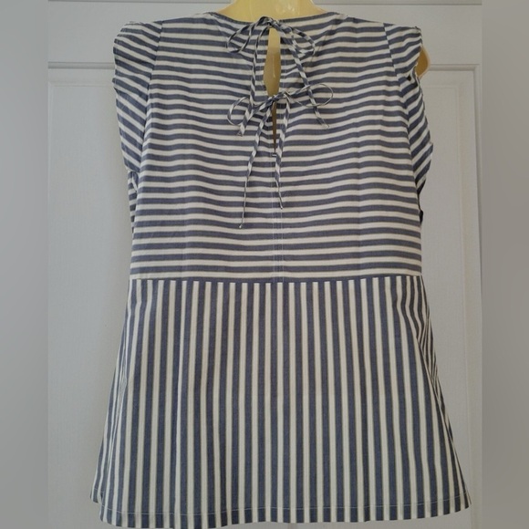 LOFT Navy and White Striped Tank Top - Picture 2 of 4
